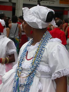 Woman in Santa Barbara procession