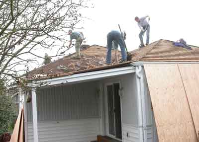 Tearing off the old roof
