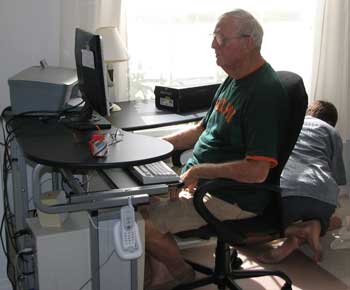 Dad in his new chair