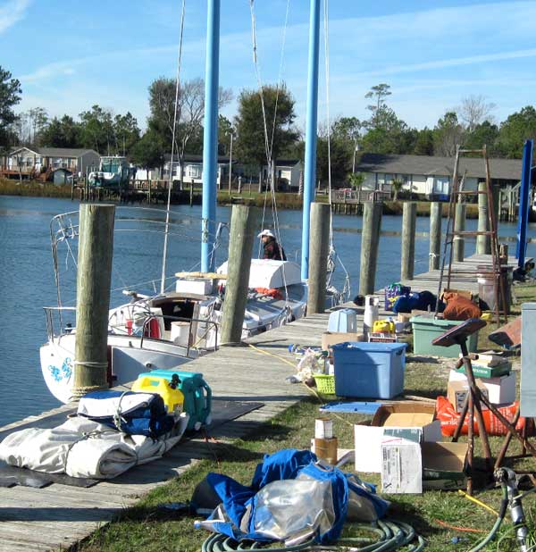 Flutterby’s non-yard sale on the dock