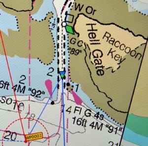 Here’s what they look like on the chart — Hell Gate was aptly named. No range markers, just aim and hope.