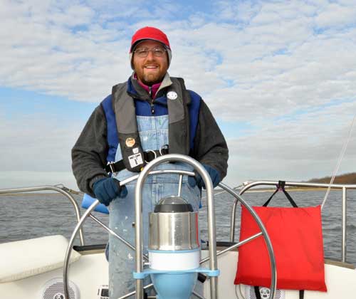 Barry smiles in relief after he makes it through Hell Gate. It only **looks** like there’s water there.