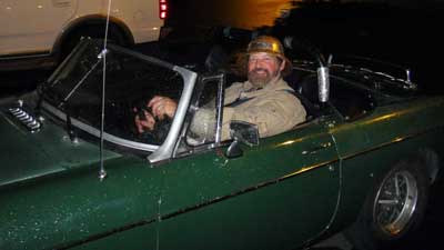 Captain Craig in his MG-B.
