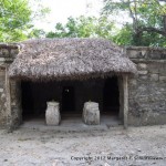 Lower temple at Muyil. The green oranges may have been an offering?