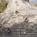 The 13-story climb was not easy, nor was going back down.