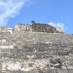 Philip peers down from the top, Chacchoben.