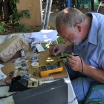 Soldering Choose Art in the backyard