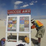 Working on Choose Art at Burning Man, 2012