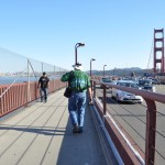 Walking across the Golden Gate Bridge