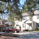 Watching the parade from a home on Lanier Blvd