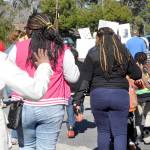 Beautiful extensions on the young women marching