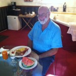 Fancy breakfast at the B&B. He loved the yogurt parfait.