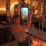 Our beach bar had swings instead of barstools.