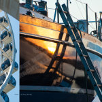 Great Wheel, Seattle; boat reflection, St. Marys, GA.