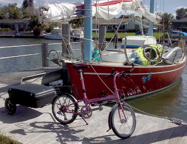 My pink bike and trailer