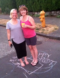 Smiling neighbors in the Happy Spot