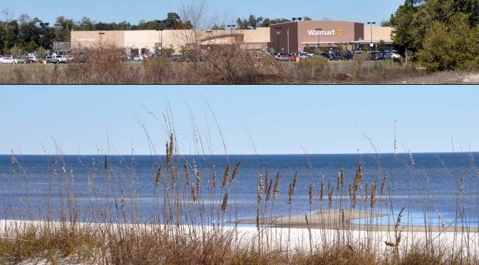 Wal-Mart with waterfront view