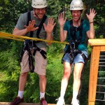 Cody and Julie on the zipline platform