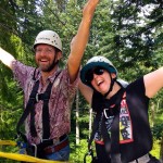 Barry and Meps on the zipline platform