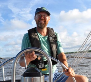 Barry at the helm of Flutterby