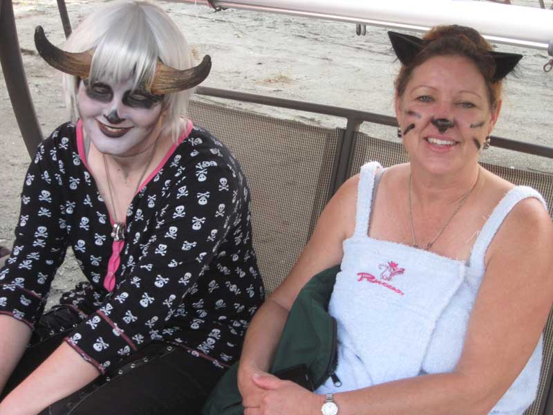 Celeste and Donna, of Celestial, with pointy things on their heads and great makeup.