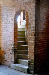 Brick staircase inside Fort Clinch