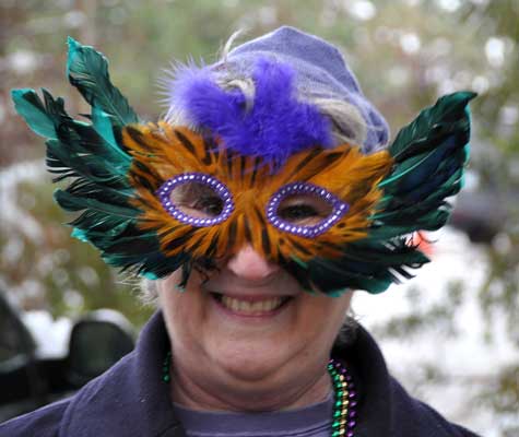 Proud lady in a feather mask