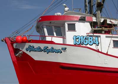 The red and white and light blue boat that inspired me