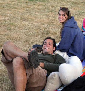 Nick and Anneliese, waiting for the balloons