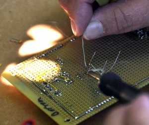Closeup of Philip soldering