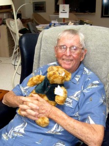 Dad with his teddy bear